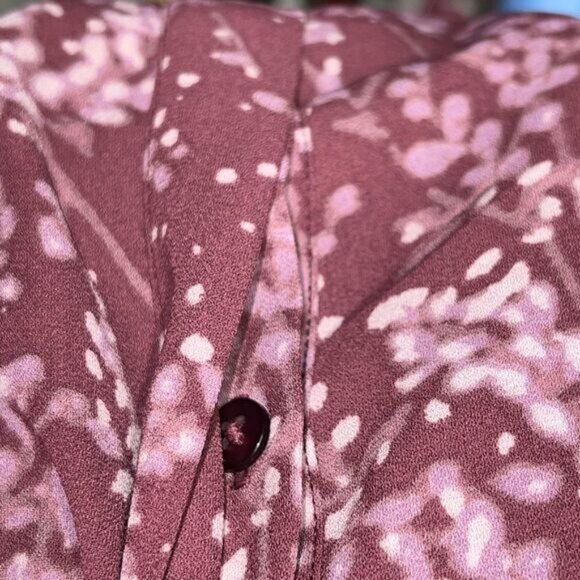 H by Halston Oversized Bell Sleeve Blouse Concealed Front Buttons Womens Sz M - Picture 7 of 10